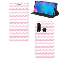 Huawei P30 Lite New Edition | Hoesje met Magneet | Waves Roze