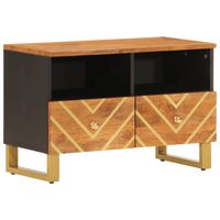 vidaXL Tv-meubel 70x33,5x46 cm massief mangohout bruin en zwart - thumbnail