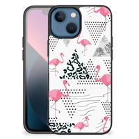 Apple iPhone 13 mini Dierenprint Telefoonhoesje Flamingo Triangle Apple iPhone 13 mini Dierenprint Telefoonhoesje Flamingo Triangle