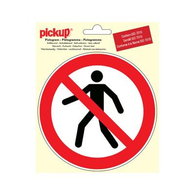 Sticker Verboden voor voetgangers - 150 mm rond.