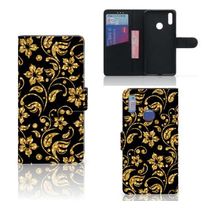 Huawei Y7 (2019) Hoesje Gouden Bloemen Huawei Y7 (2019) Hoesje Gouden Bloemen