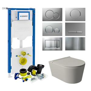 Geberit UP320 Toiletset Set53 Wandcloset Salenzi Civita Mat Grijs Sigma Drukplaat