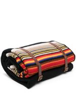 Pendleton couverture en laine mélangée à rayures - Noir