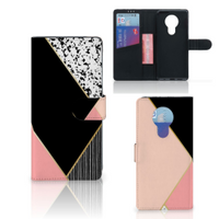 Nokia 5.3 Book Case Zwart Roze Vormen