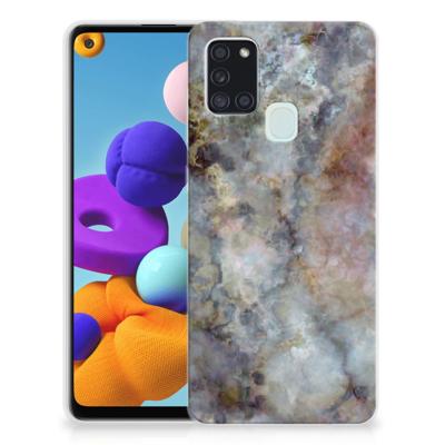 Samsung Galaxy A21s | TPU | Siliconen hoesje | Marmer Grijs