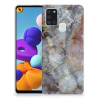 Samsung Galaxy A21s | TPU | Siliconen hoesje | Marmer Grijs