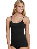Schiesser - Luxury Spaghetti Top - zwart, Maat:2XL