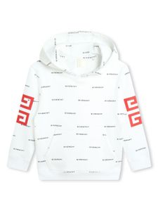 Givenchy Kids hoodie en coton mélangé à logo imprimé - Blanc