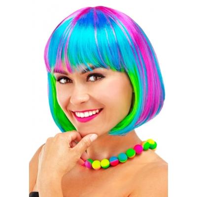 Verkleed pruik - boblijn - regenboog - damespruik - pruiken - foute party