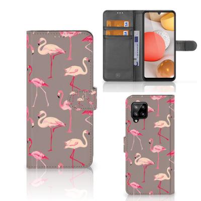 Samsung Galaxy A42 5G | Telefoonhoesje | Met pasjeshouder | Flamingo