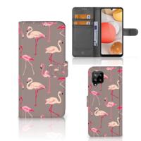 Samsung Galaxy A42 5G | Telefoonhoesje | Met pasjeshouder | Flamingo