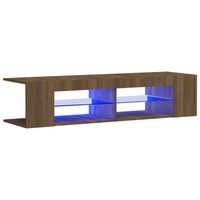 The Living Store TV-meubel Bewerkt hout - 135x39x30 cm - Bruineiken