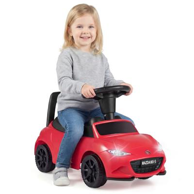 Kinderglijauto Glijauto met Voetsteunen en Opbergruimte Onder de Zitting Kinderauto met Kantelbeveiliging en Wieltjes voor Peuters van 12-36 Maanden-Rood