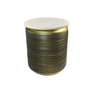 Bijzettafel Marmer - ø41x53 - Wit/Goud