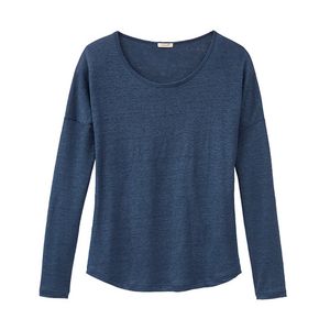 Linnen shirt met lange mouwen, indigo Maat: 44/46