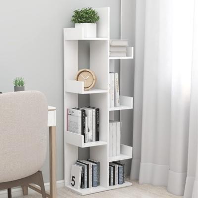Boekenkast 48x25,5x140 cm bewerkt hout wit