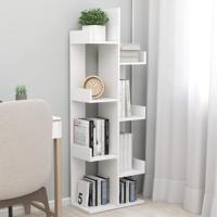 Boekenkast 48x25,5x140 cm bewerkt hout wit