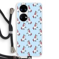 Eenhoorns overal: Huawei P50 Transparant Hoesje met koord