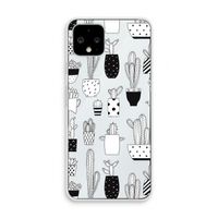 Cactusmotief: Pixel 4 Transparant Hoesje