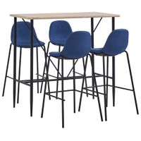 vidaXL 5-delige Barset stof blauw - thumbnail