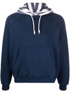 Sunnei hoodie en coton à rayures - Bleu