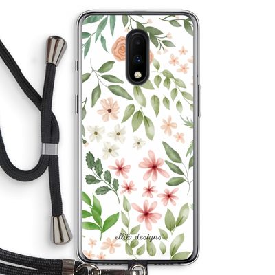 Botanical sweet flower heaven: OnePlus 7 Transparant Hoesje met koord