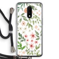Botanical sweet flower heaven: OnePlus 7 Transparant Hoesje met koord
