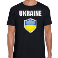 Oekraine fun/ supporter t-shirt heren met Oekraiense vlag in vlaggenschild 2XL  -
