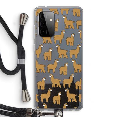 Alpacas: Samsung Galaxy A72 5G Transparant Hoesje met koord