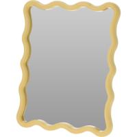 Home & Styling kinder wandspiegel - Princess - 30 x 38 cm - kunststof/glas - geel rand