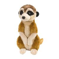 Wild Republic Pluche stokstaartje knuffel - lichtbruin - 30 cm - Dieren knuffels