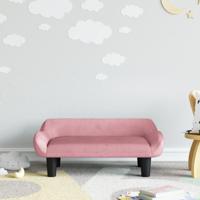 Kinderbank 70x40x24 cm fluweel roze
