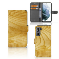 Samsung Galaxy S21 FE Book Style Case Licht Hout