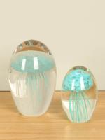 Set 2 glasobjecten kwallen aqua Set 2 glasobjecten kwallen aqua