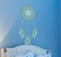 Dromenvanger blauw veren sticker