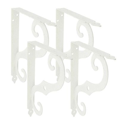 AMIG Plankdrager/steun/muurbeugel Barok - 4x - metaal - wit - H250 x B190 mm - Tot 100 kg