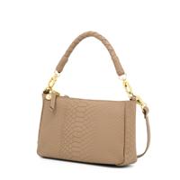 Leren handtas dames - taupe slangenprint - MŌSZ Coco S
