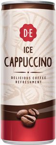 Douwe Egberts ice coffee, Cappuccino, blik van 25 cl, pak van 12 stuks