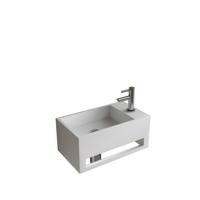 Fonteinset BWS Solid Surface Met Handdoekhouder Rechts Mat Wit Chroom