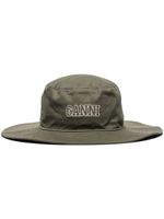 GANNI chapeau à logo brodé - Vert