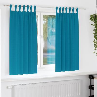 Gordijnen met gordijnen 2 pcs Turquoise Polyester