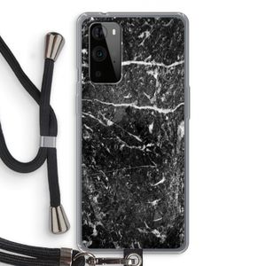 Zwart marmer: OnePlus 9 Pro Transparant Hoesje met koord