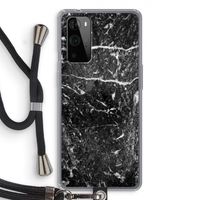 Zwart marmer: OnePlus 9 Pro Transparant Hoesje met koord