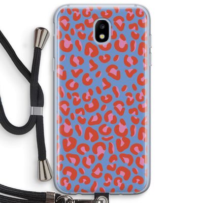 Leopard blue: Samsung Galaxy J5 (2017) Transparant Hoesje met koord