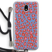 Leopard blue: Samsung Galaxy J5 (2017) Transparant Hoesje met koord