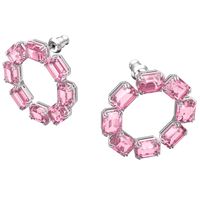 Swarovski 5614296 Oorknoppen Millenia Octagon zilverkleurig-roze