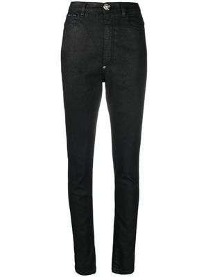 Philipp Plein legging en jean à taille haute - Noir