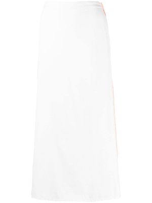 Yohji Yamamoto Pre-Owned jupe mi-longue à bande logo (années 2000) - Blanc