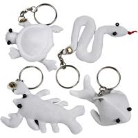 Creativ Company dieren sleutelhangers van textiel, 4st.