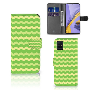 Samsung Galaxy A51 Telefoon Hoesje Waves Green